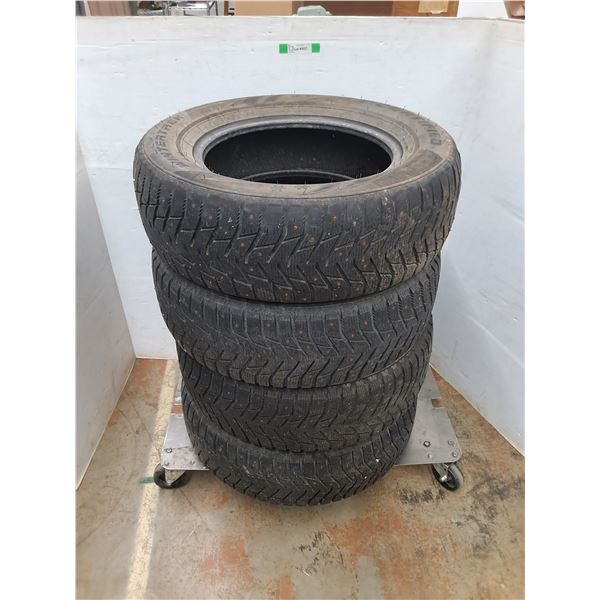 * Set of (4) Certified Winter Trek 245/65R17 Studded Tires, As Is, Cannot Ship, Dolly Not Included
