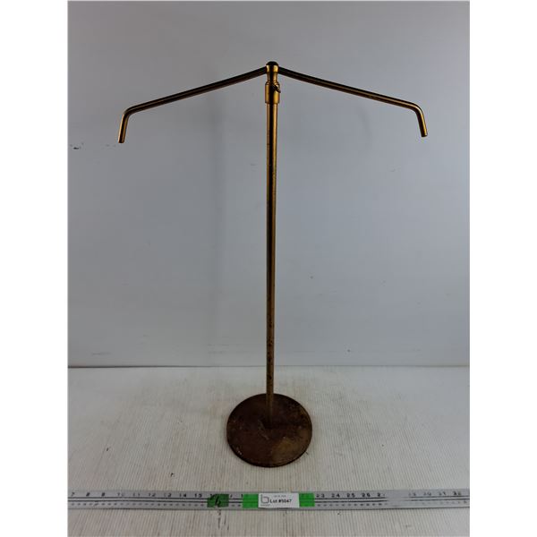 Vintage Brass Adjustable Garment Display Stand 48" Max Height - PICK UP ONLY