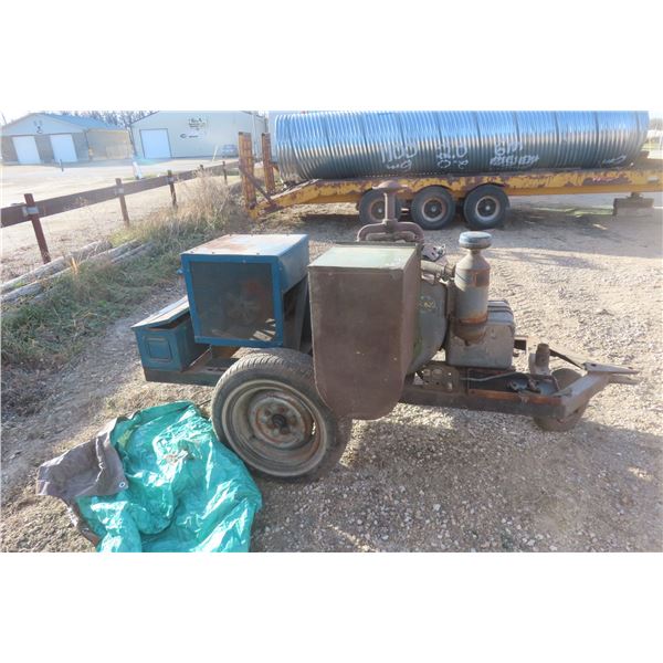 350-Amp Welder Mounted on Trailer, Powered by Wisconsin 4-Cylinder Gas Engine