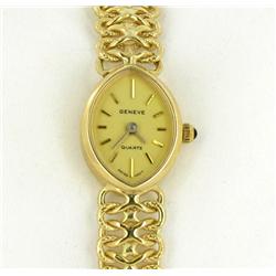14K Gold Ladies Geneve Watch Retail $2350 1/2 Ounce (WAT-140)