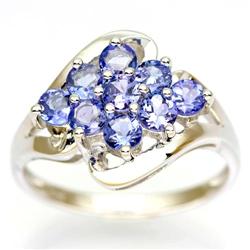 1.80Ct Natural Tanzanite White 9K Gold Ring (JEW-9147X)