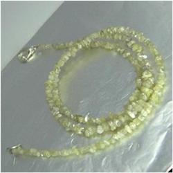 19.43ct Natural Light Yellow Diamond Necklace Uncut (JEW-1705)