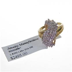 10K Gold 1.03ct Lady Diamond Cluster Ring (JEW-042)