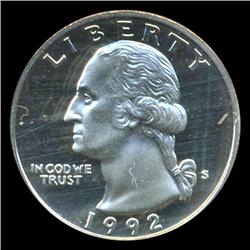 1992S Washington 25c Proof Quarter Coin Graded PR70 DCAM (COI-5402)