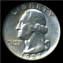 1957D Washington 25c Quarter Coin Graded PCGS MS65 (COI-5343)