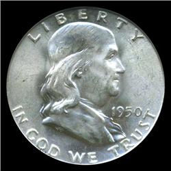 1950D Franklin Half Graded MS65 FBL (COI-4590)