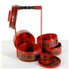 Image 2 : Burmese Red Laquerware Stacking Food Container (CLB-232)