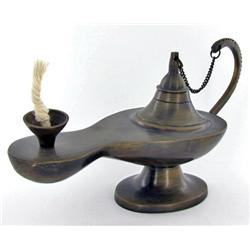 Bronze Working Aladin Oil Lamp (ANT-856)