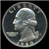 Image 1 : 1980S Washington 25c Proof Quarter Coin Graded PCGS PR69 DCAM (COI-5386)