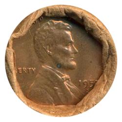 1955S Lincoln Cent RARE Never Opened Original Bank Roll 50 GEMS (COI-5483)