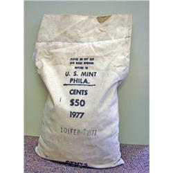 1977P RARE Lincoln Cent Mint Bag of 5000 Choice/GEM Uncirculated (COI-5991)