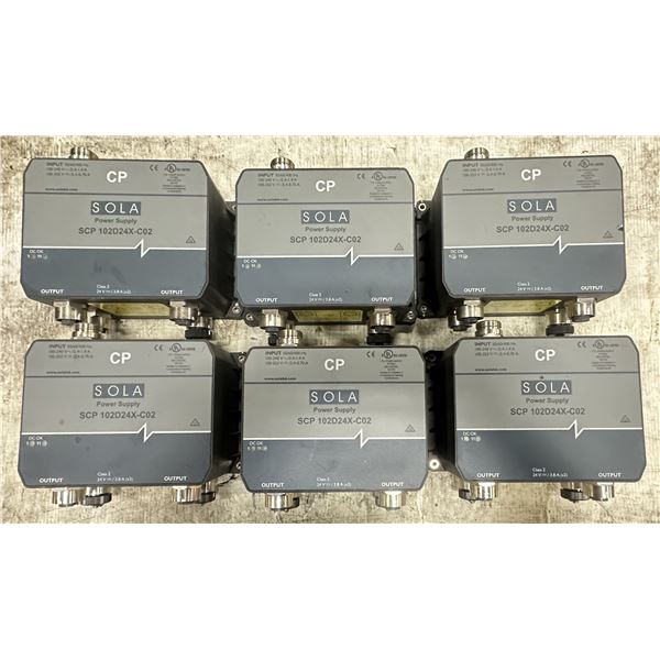 Lot of (6) Sola #SCP 102D24X-C02 Power Supplies