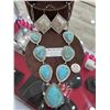 Image 1 : SILVER & TURQUOISE NECKLACE & EARRINGS
