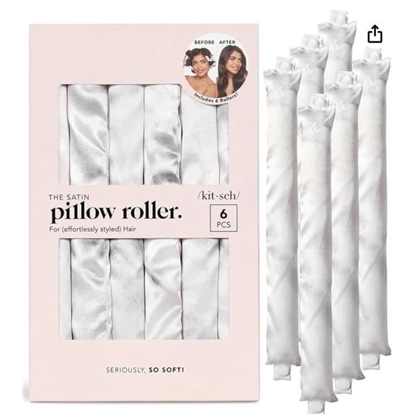 Kitsch Satin Pillow Soft Hair Rollers Set – 6 Pieces