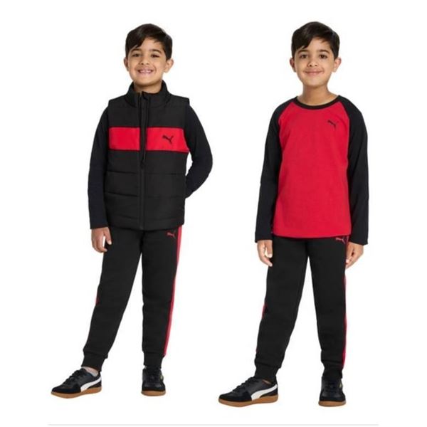 Puma 3-Piece Outfit Set in Black and Red for Youth Size 5