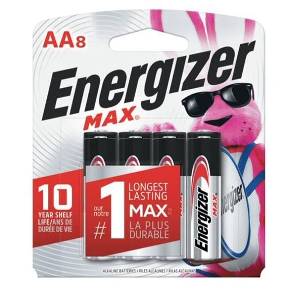 Lot of 2 Energizer Alkaline Batteries, AA, 8PK