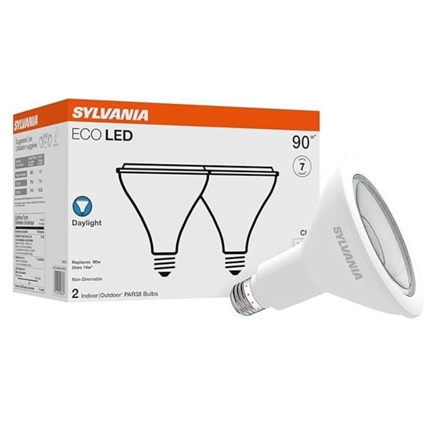 Sylvania ECO LED PAR38 Light Bulb, 90W = 14W, 7 Year, Non-Dimmable, 1100 Lumens, Clear, 5000K, Dayli