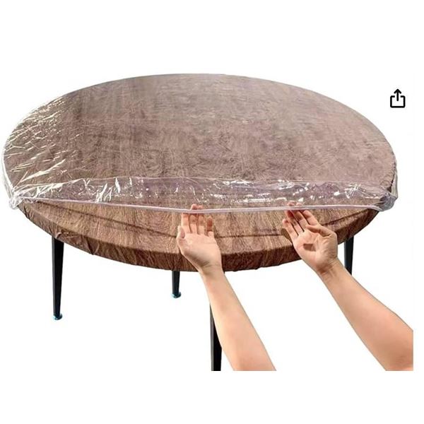 Liberecoo Clear Fitted Cover for 33 to 35 Inch Round Table