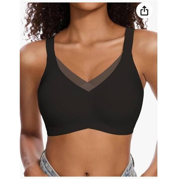 Gailife Womens V Mesh Wireless Bras for Women Full Coverage Seamless Padded Bras No Underwire T-Shir