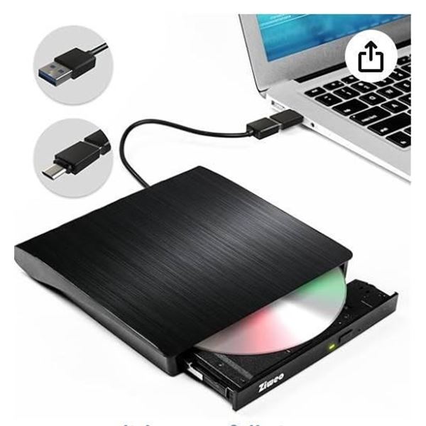 External Pop-Up Mobile DVD-RW Drive with USB 3.0 Support