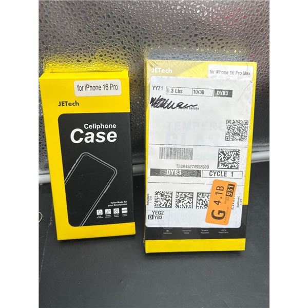 Lot of JETech Cellphone Case for iPhone 16 Pro and Privacy Screen Protector for iPhone 16 Pro Max
