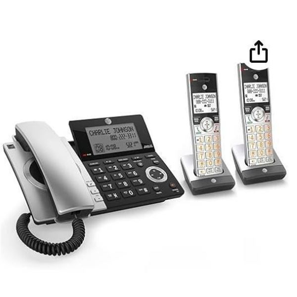 AT&T 2-Handset Corded/Cordless Answering System with Smart Call Blocker