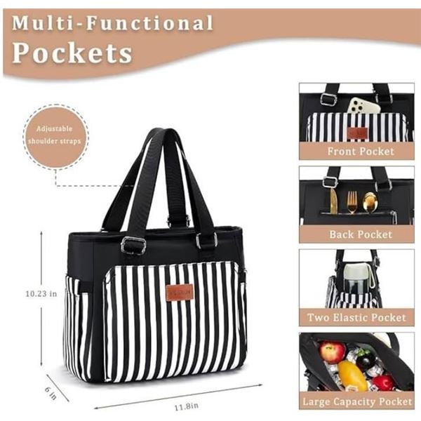 Large Women Lunch Bags for Work/Insulated Adult Lunch Box for Women/Leakproof Cooler Lunch Tote Bag 