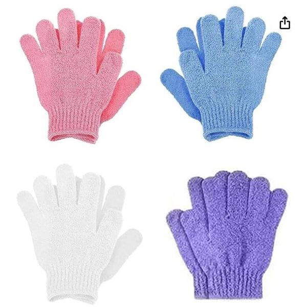 16 Pairs Exfoliating Scrub Gloves for Skin Cleansing and Dead Skin Cell Removal