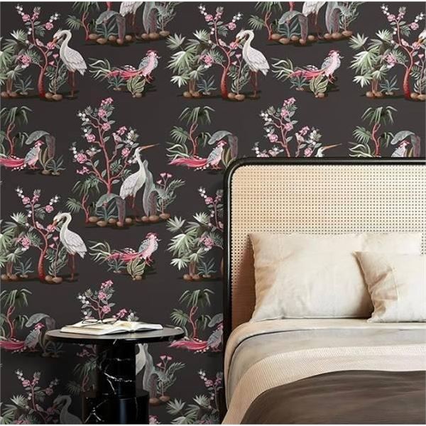 Lot of 2 Livelynine Bird Floral Vintage Wallpaper Peel and Stick t Renter Friendly Contact Paper Bir