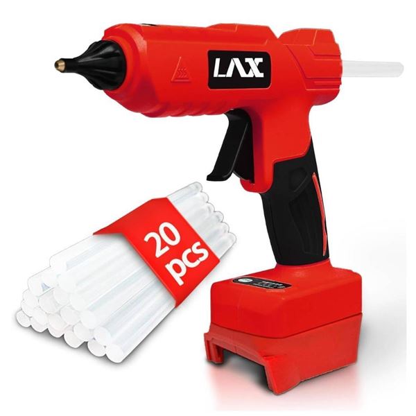 Cordless 100W Hot Glue Gun for Milwaukee M18 Battery, Handheld Heavy Duty Glue Gun Kit with 20pcs Ho