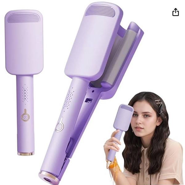 1PC Rovy Wave Curling Iron, 3 Barrel Rovy Wave Curling Iron with Ceramic Hair Crimper