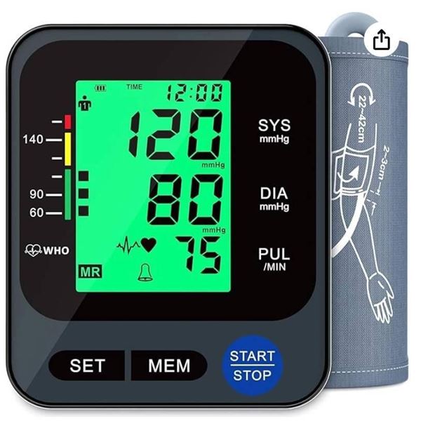 Blood Pressure Monitor for Home Use, Automatic Blood Pressure Machine with 3-Color Backlit Hypertens