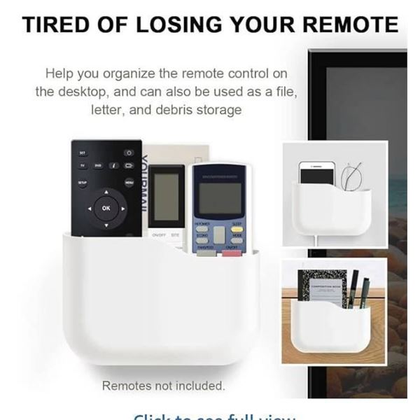 Adhesive Remote Control Holder, White