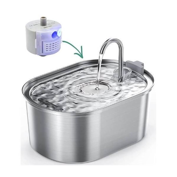 Soofpet S2 3.2L Stainless Steel Pet Water Fountain With Quiet Pump