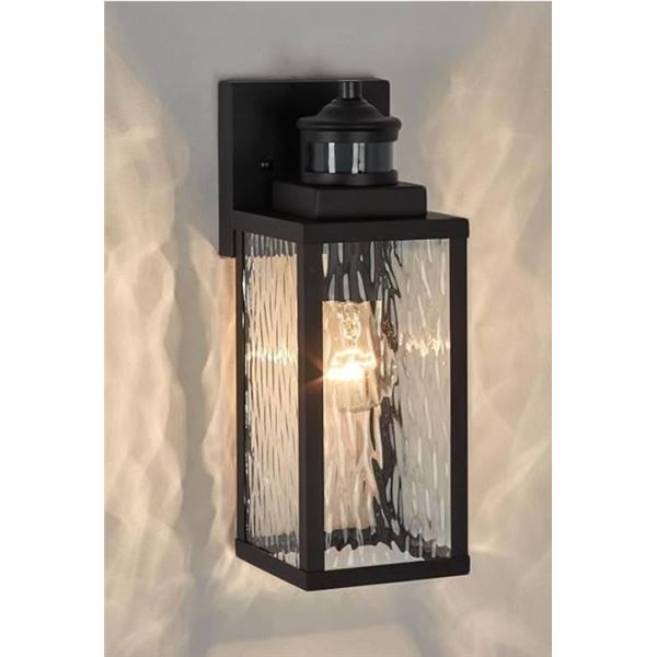 Outdoor Wall Lantern with PIR Motion Sensor, Item MFD007M-BK