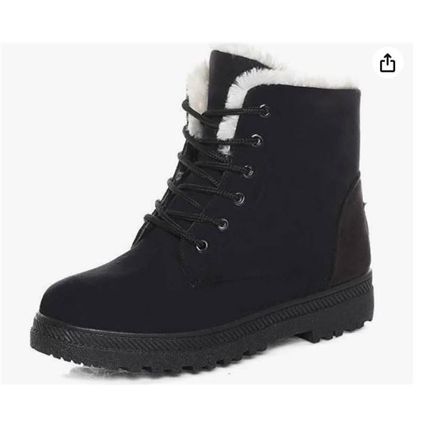 Winter Boots for Women Snow Boots Warm Lace Up Ankle Booties Size 41