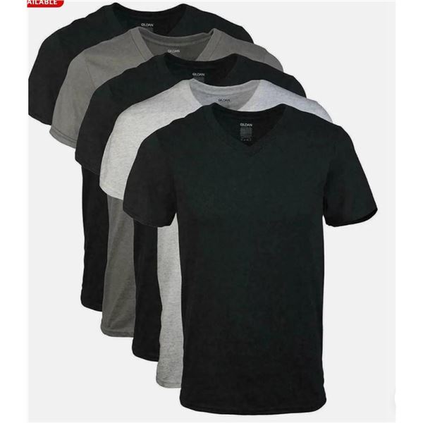 Gildan Men’s V-Neck T-Shirts, Large, 5-Pack, Style GIL1103