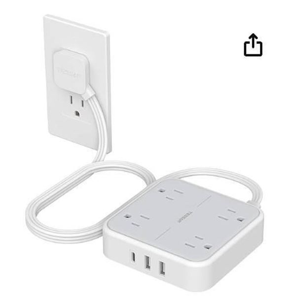 Tessan S-102-SG Power Strip with USB Ports, 1250W, 125V