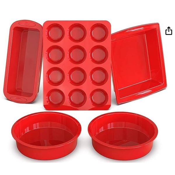 SILIVO 5-Piece Silicone Baking Pans Sets