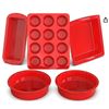 Image 1 : SILIVO 5-Piece Silicone Baking Pans Sets