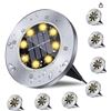 Image 1 : Rayolon Solar Powered Disk Lights, 8-Pack, CA 8P-168 White Lights