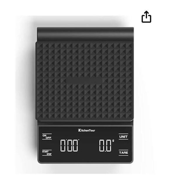 KitchenTour Coffee Scale EK6002 with LED Screen and 3000g Capacity