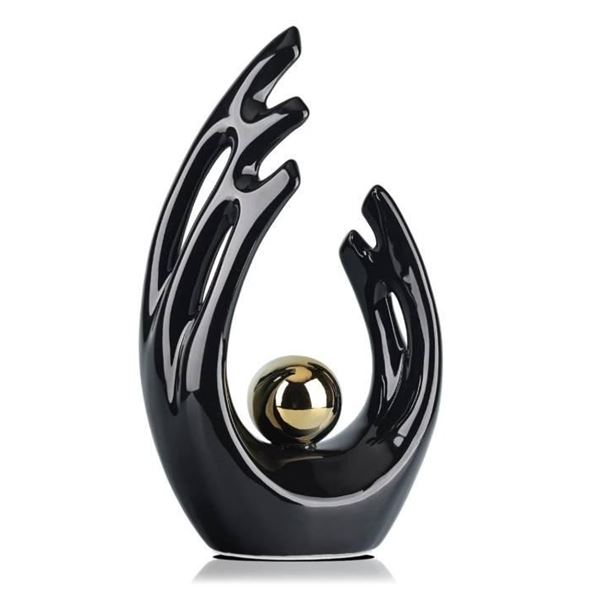 12″ H Black Gold Aesthetic Room Decor Accent,