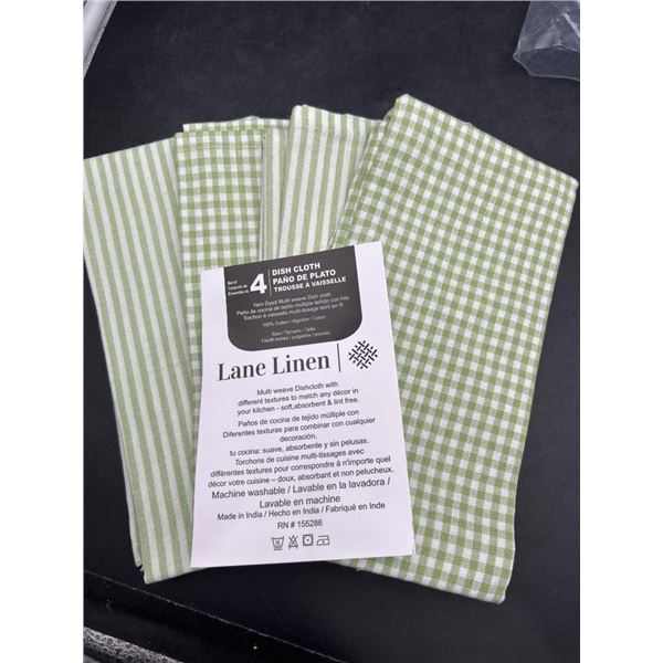 Lane Linen 4-Pack Cotton Kitchen Dish Cloths, 13×28 Inches, Sage Green