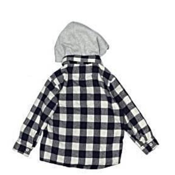 Lil’ Lumbers Small (6-6X) Black and White Plaid Hoodie Shirt by Johnnies Jeans