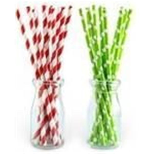 Mulberry Home Collection Touch of Cheer Reusable Straws (12×12 Pack)