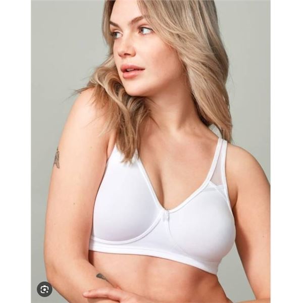 WonderBra 2483 Style Wireless Bra with No Poke Side Stay, White, Size 38C