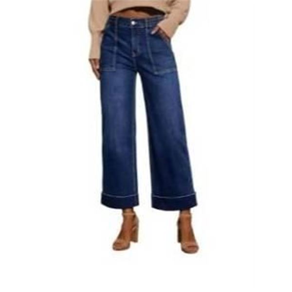 Evaless Women’s High Waist Wide Leg Denim Jeans with Pockets, Size 8