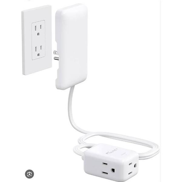 Nutict Extension Cord With Outlet Cover, 3 Outlet, 1800 Joules, Green