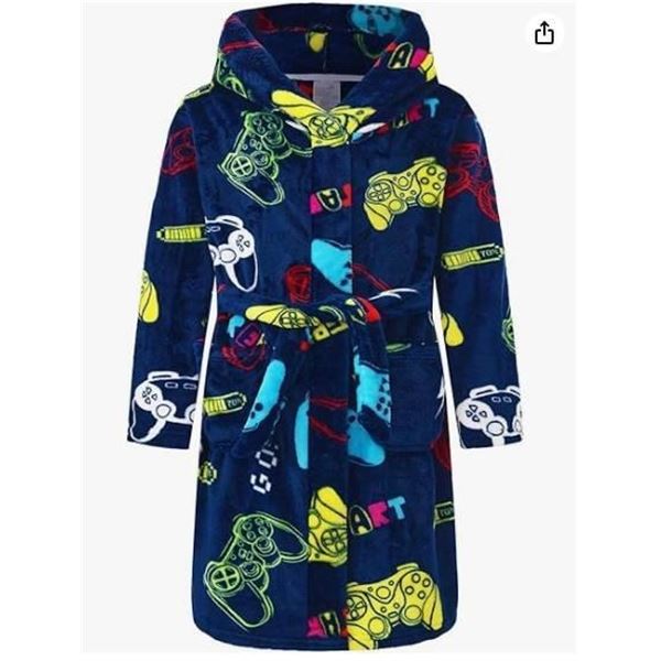 CJMJXPH Robe Navy With Gaming Controller Design, Size 13-14 Years
